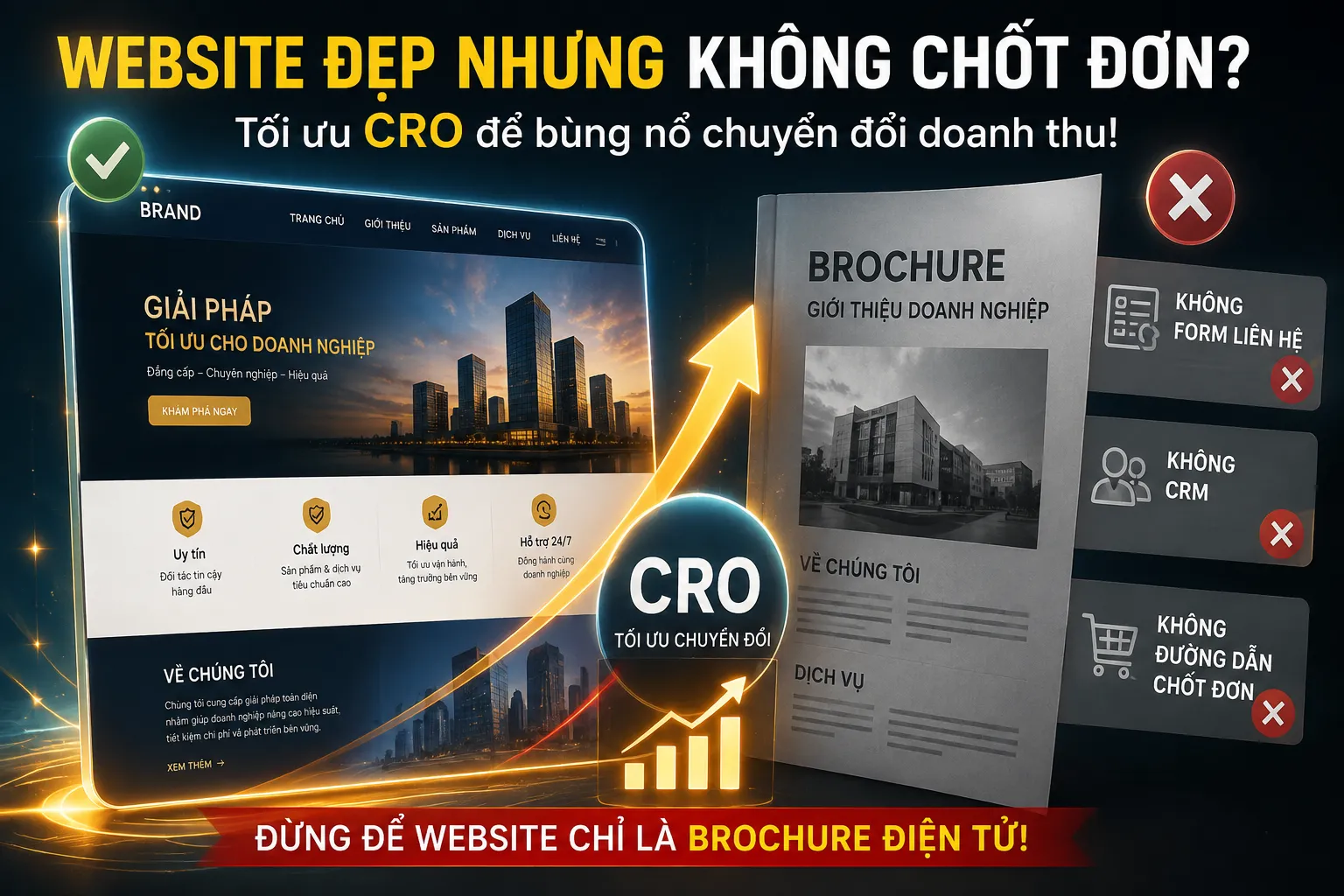 Website Đẹp Nhưng Không Có Form, CRM và Đường Dẫn Chốt Đơn: Brochure Trực Tuyến Hay "Cỗ Máy In Tiền"?